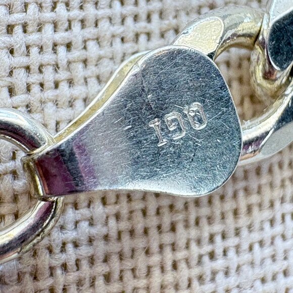 VTG Sterling Silver 925 Heavy Curb Link Chain Necklace Size 24" Length - Picture 8 of 12